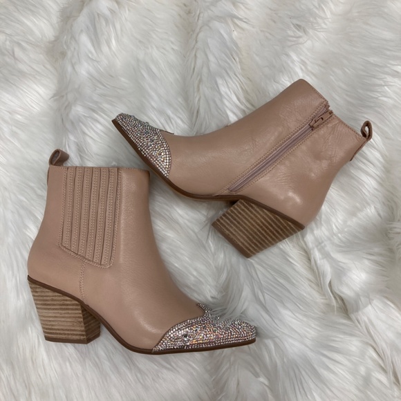 Matisse Western Bootie Womens Size 7.5 Natural Blush Rhinestone Toe N… - Picture 3 of 7